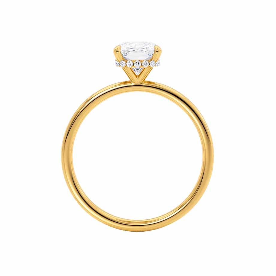 2 CT Elongated Cushion Hidden Halo Lab Grown Diamond Engagement Ring