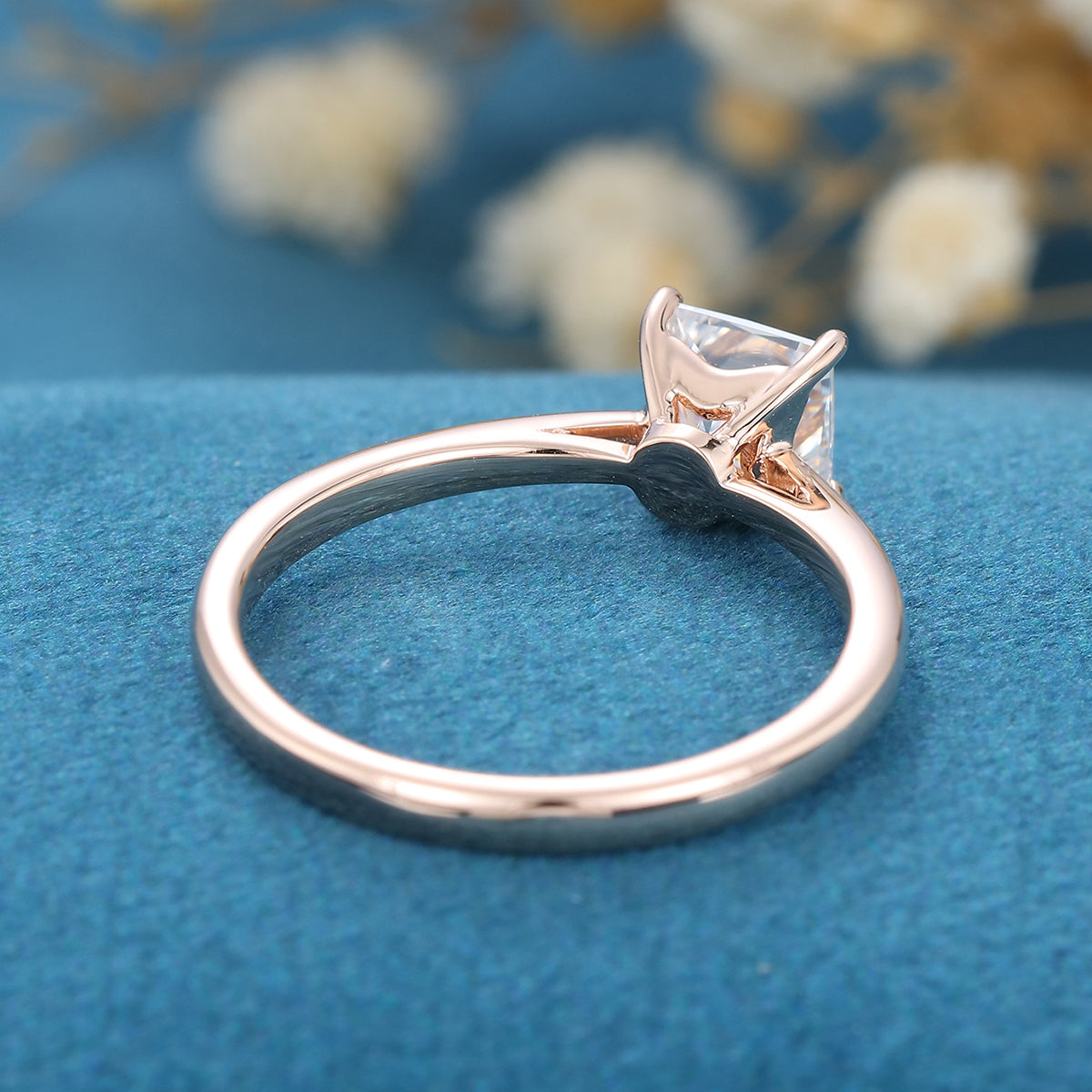 0.64 CT Princess Solitaire Lab Grown Diamond Engagement Ring