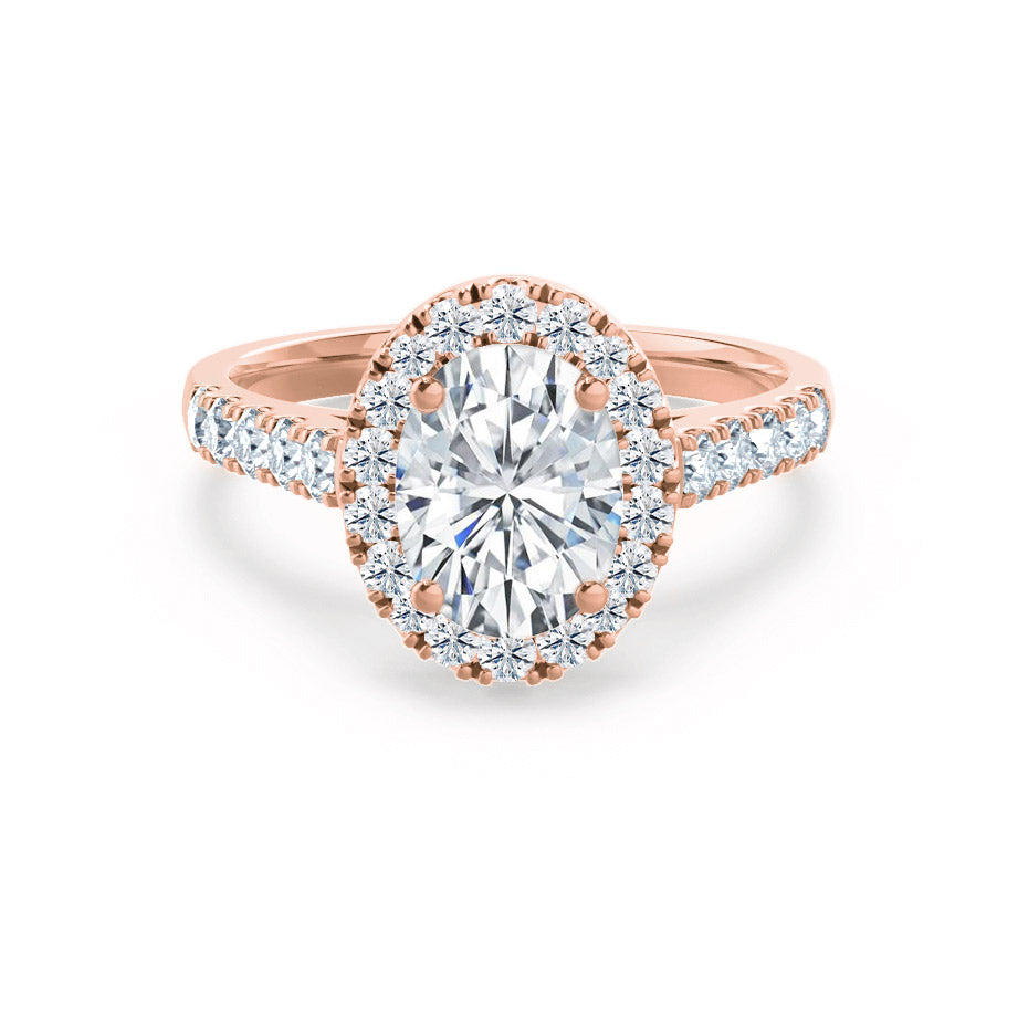 1.5 CT Oval Halo & Pave Lab Grown Diamond Engagement Ring