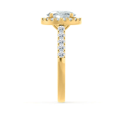 1.5 CT Oval Halo & Pave Lab Grown Diamond Engagement Ring