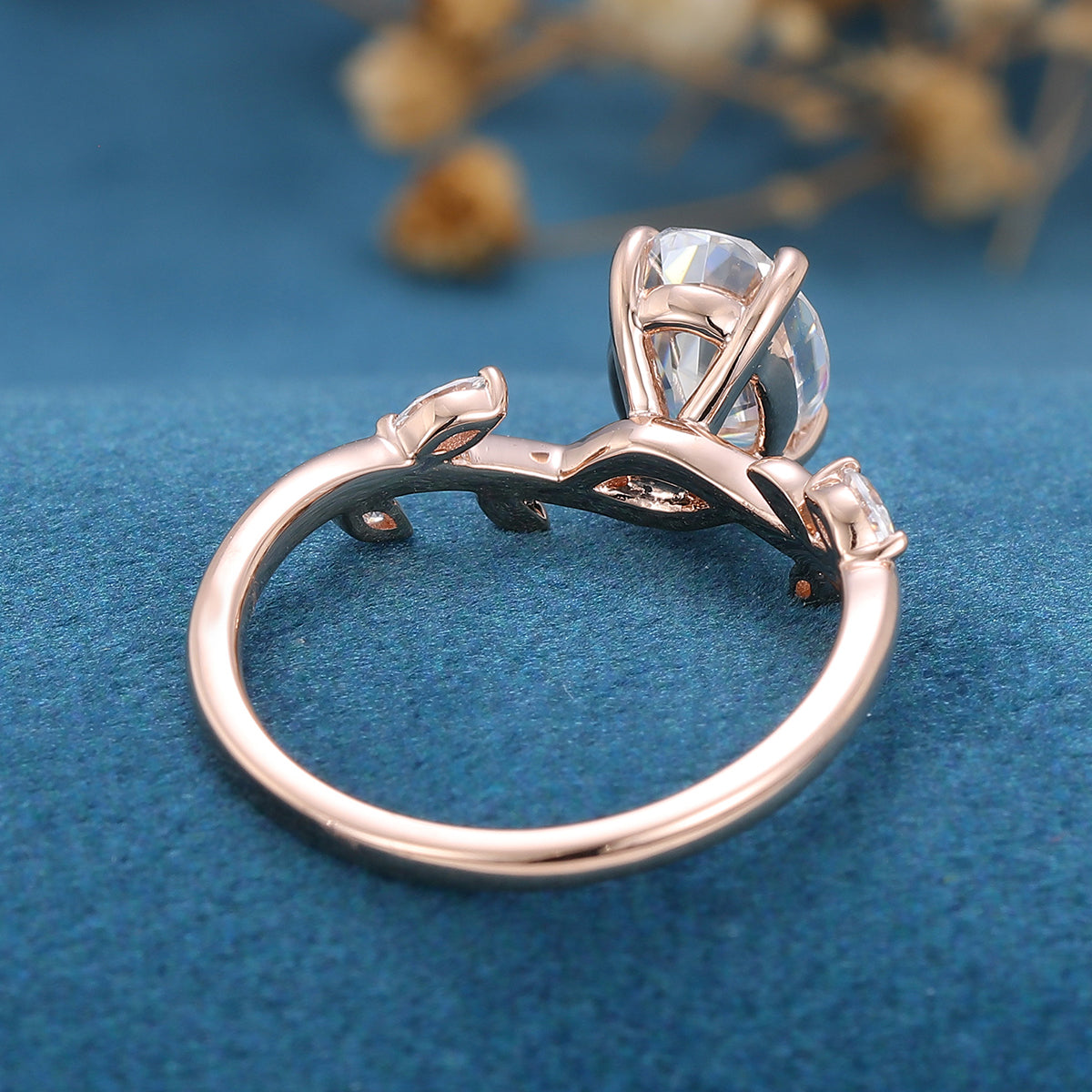 1.33 CT Oval Vintage Cluster Lab Grown Diamond Engagement Ring