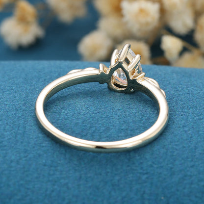 0.69 CT Pear Solitaire Lab Grown Diamond Engagement Ring