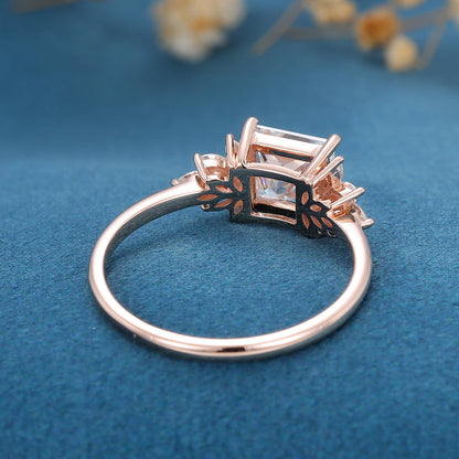 1.75 CT Princess Cluster Lab Grown Diamond Engagement Ring