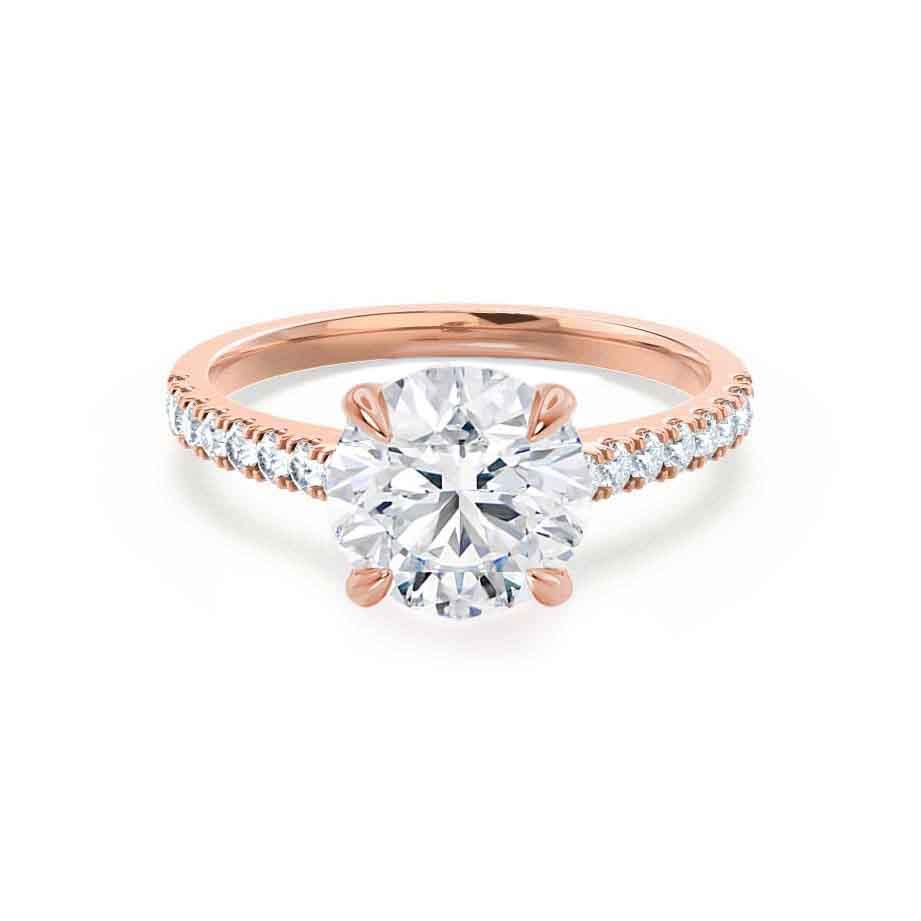 1.2 CT Round Pave Lab Grown Diamond Engagement Ring