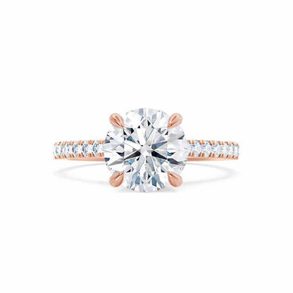 1.2 CT Round Pave Lab Grown Diamond Engagement Ring