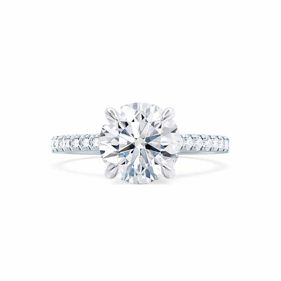 1.2 CT Round Pave Lab Grown Diamond Engagement Ring
