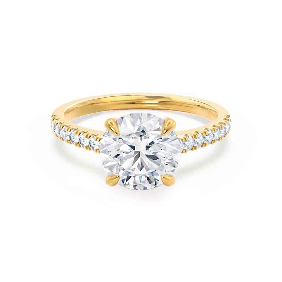 1.2 CT Round Pave Lab Grown Diamond Engagement Ring