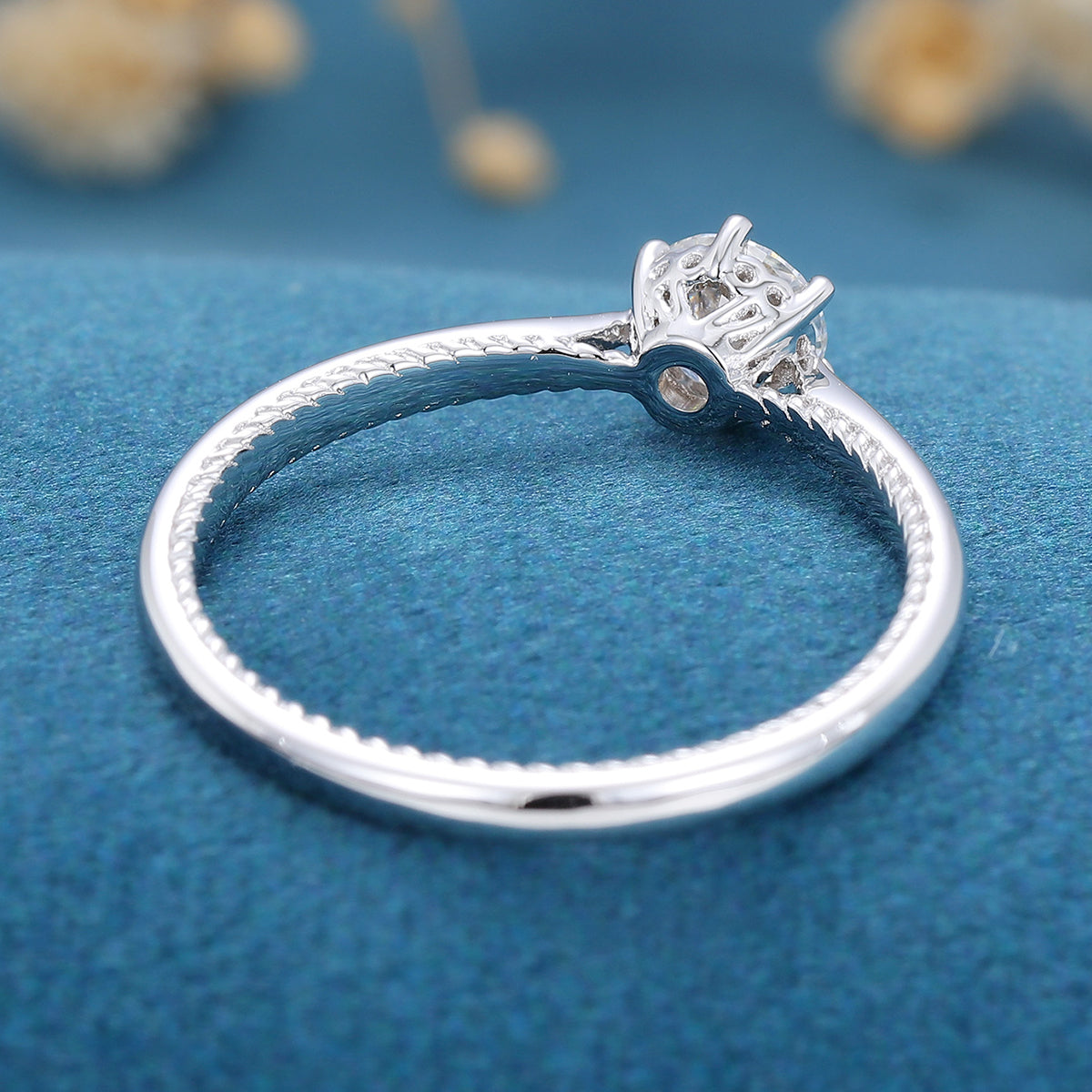 0.41 CT Round Solitaire Lab Grown Diamond Engagement Ring