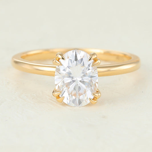 1.33 CT Oval Solitaire Moissanite Engagement Ring